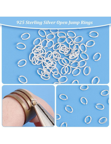 70 Anillos de Salto Abiertos Plata Esterlina 925 PH PandaHall