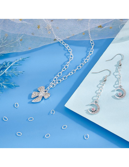 70 Anillos de Salto Abiertos Plata Esterlina 925 PH PandaHall