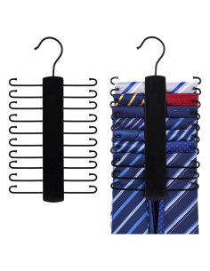 Perchero de Corbatas de Madera JOHAUSE 20 Ganchos Rotatorio 360