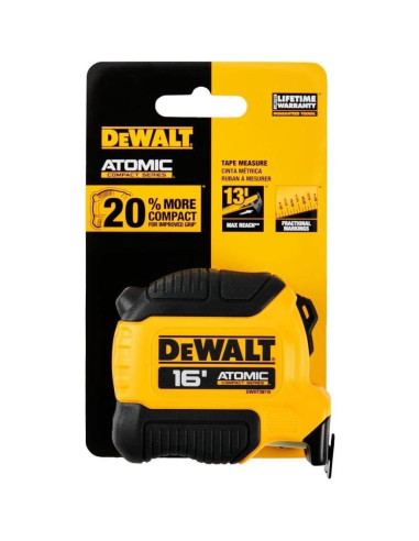 Cinta Métrica DEWALT Atomic Compact 4.9 m con Freno de Dedo