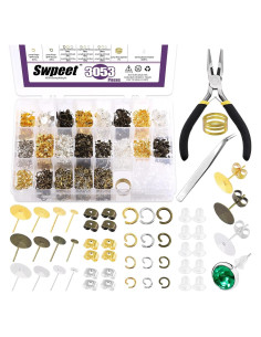 Kit de Fabricación de Pendientes Swpeet 3053 Piezas 4-10mm