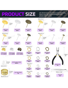 Kit de Fabricación de Pendientes Swpeet 3053 Piezas 4-10mm 2