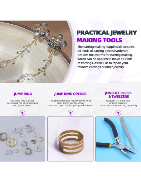 Kit de Fabricación de Pendientes Swpeet 3053 Piezas 4-10mm