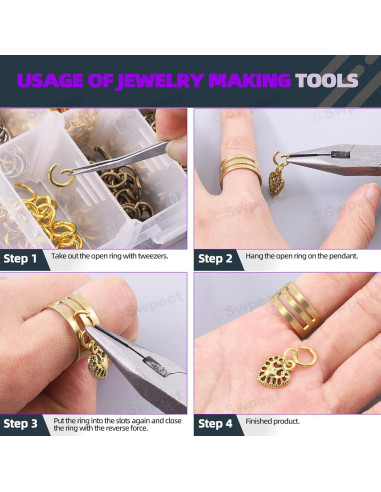 Kit de Fabricación de Pendientes Swpeet 3053 Piezas 4-10mm