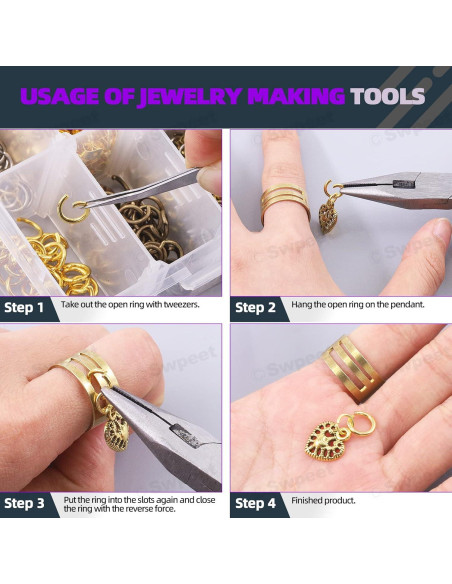 Kit de Fabricación de Pendientes Swpeet 3053 Piezas 4-10mm
