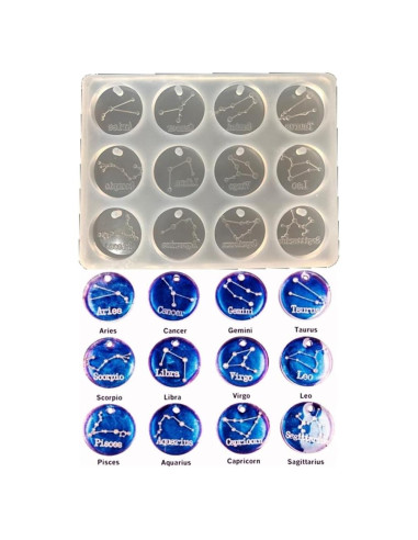12 Moldes de Silicona para Joyería Zodiacal JEVLON - DIY