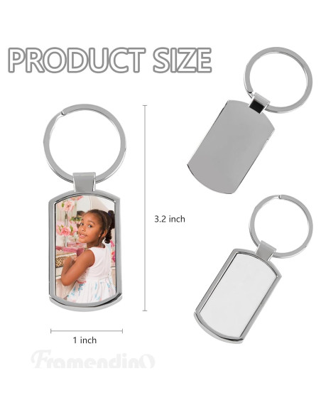 10 Llaveros Metálicos Rectangulares Blancos para Sublimación