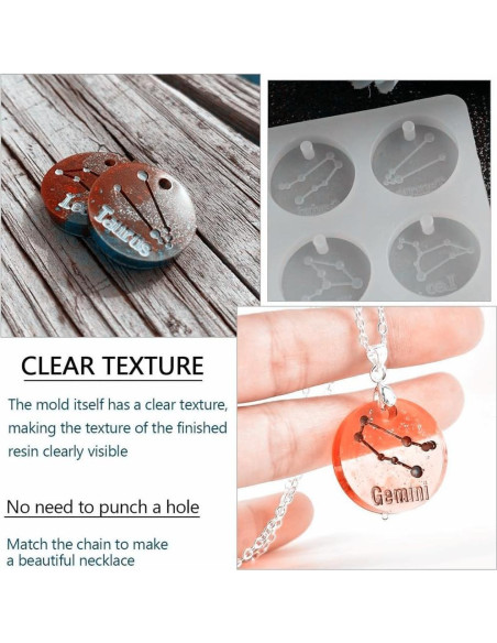 12 Moldes de Silicona para Joyería Zodiacal JEVLON - DIY