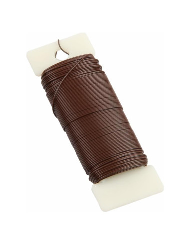 Alambre Floral YUXIANG 22 Calibres 34.7m Color Café para Manualidades