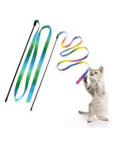 Varita Interactiva para Gatos LASOCUHOO Arcoíris 36.8 cm - 2 PCS