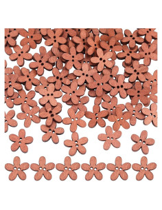 Botones de Madera GORGECRAFT 100Pcs Flor Vintage 2 Agujeros