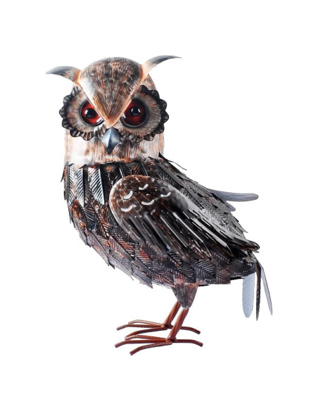 Estatua de Búho de Metal BAENRCY 30x13x42 cm Decoración Jardín