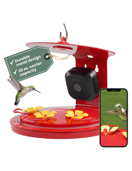 Alimentador de Colibríes Inteligente Perky-Pet con Cámara HD 20 oz