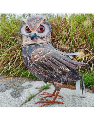 Estatua de Búho de Metal BAENRCY 30x13x42 cm Decoración Jardín
