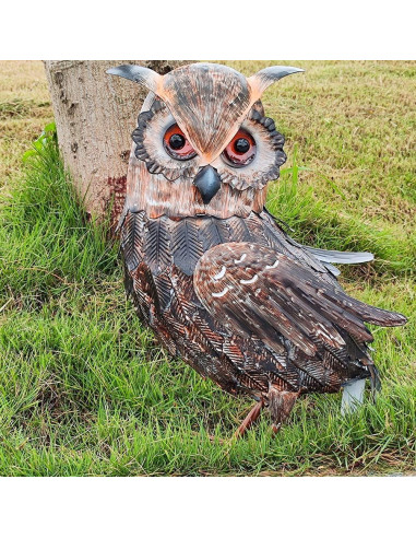 Estatua de Búho de Metal BAENRCY 30x13x42 cm Decoración Jardín