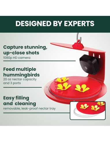 Alimentador de Colibríes Inteligente Perky-Pet con Cámara HD 20 oz