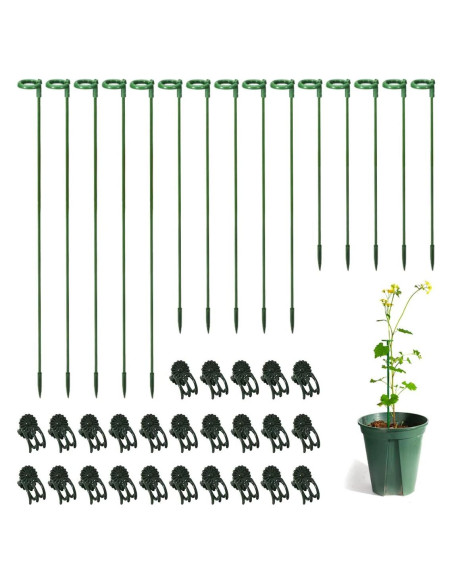 Soportes para Plantas LUCKJUJU 30 Pcs 37cm 27cm 17cm Clips