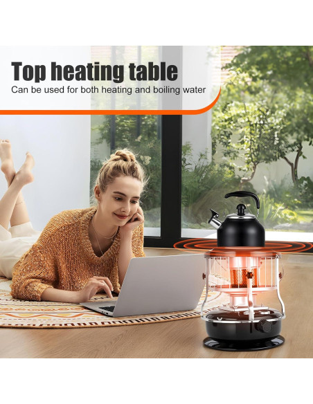 Calentador de queroseno Saterkali 9000 BTU 4.5L portátil
