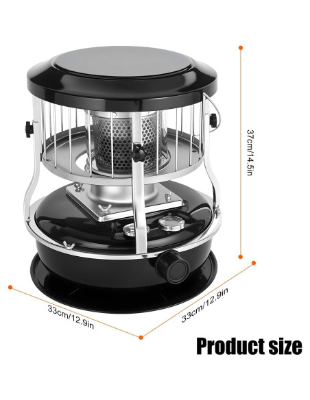 Calentador de queroseno Saterkali 9000 BTU 4.5L portátil