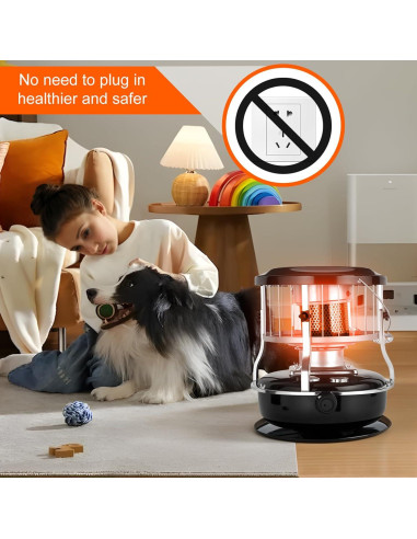 Calentador de queroseno Saterkali 9000 BTU 4.5L portátil