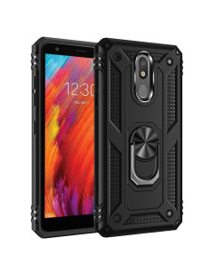 Funda de impacto para LG Aristo 4 Plus - Negro, Soporte Magnético