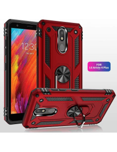 Funda de impacto para LG Aristo 4 Plus - Negro, Soporte Magnético 2