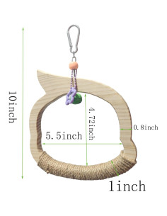 Columpio de Madera Natural para Aves TogyGooty con Campana 2