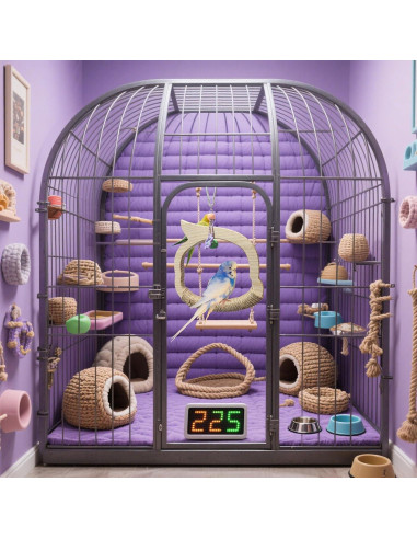 Columpio de Madera Natural para Aves TogyGooty con Campana