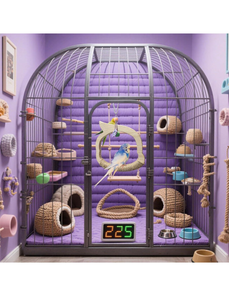 Columpio de Madera Natural para Aves TogyGooty con Campana