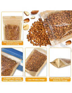 100 Bolsas Reutilizables de Kraft Mstar Packing 10x15 cm 2