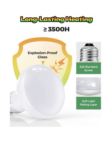 Lámpara de Calor para Reptiles Haceryc 100W - Paquete de 2