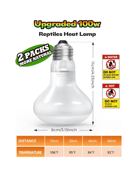 Lámpara de Calor para Reptiles Haceryc 100W - Paquete de 2