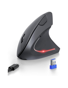 Ratón Ergonómico TECKNET Recargable Inalámbrico 6 DPI Gris