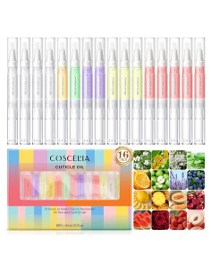 COSCELIA Kit de 16 Bolígrafos de Aceite para Cutículas 195g