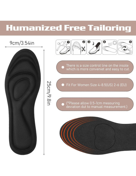 2 Pares de Plantillas Ortopédicas WY LIGHTING para Fascitis Plantar