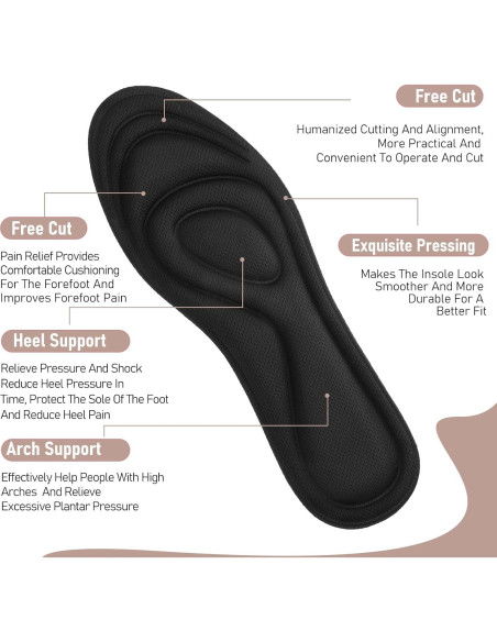2 Pares de Plantillas Ortopédicas WY LIGHTING para Fascitis Plantar
