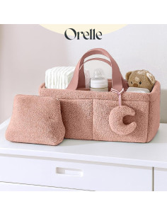 Organizador de Pañales Orelle Rosa con Bolsa y Colgante 2