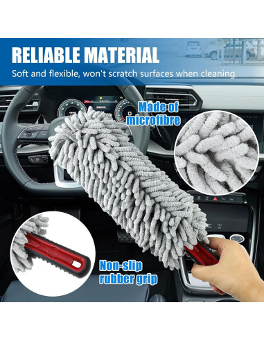Duster de Coche Wuyaoyao Microfibra 35 cm Gris Claro
