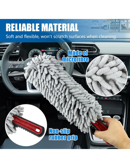 Duster de Coche Wuyaoyao Microfibra 35 cm Gris Claro