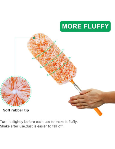 Paquete de 2 Plumeros Telescópicos HTOOLPRO Microfibra 76 cm