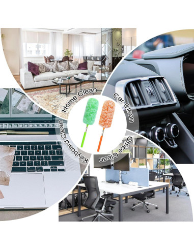 Paquete de 2 Plumeros Telescópicos HTOOLPRO Microfibra 76 cm