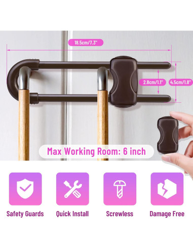 12 Cerraduras de Seguridad para Gabinetes Modacraft Ajustables