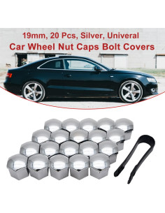 Cubiertas de Tuercas de Rueda Riloer 19mm 20PCS ABS Cromado 2