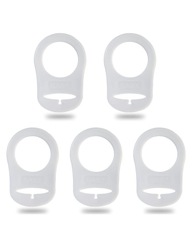 5 Clips Adaptadores de Chupete Silicona Grado Alimenticio Transparente