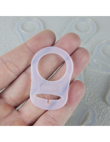 5 Clips Adaptadores de Chupete Silicona Grado Alimenticio Transparente