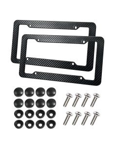 Marco de Placa de Licencia Fibra de Carbono Qziulr 2 Piezas