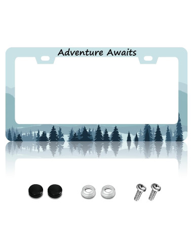 Marco de Placa de Licencia KDQEP LPF Acero Inoxidable 31.2x16 cm
