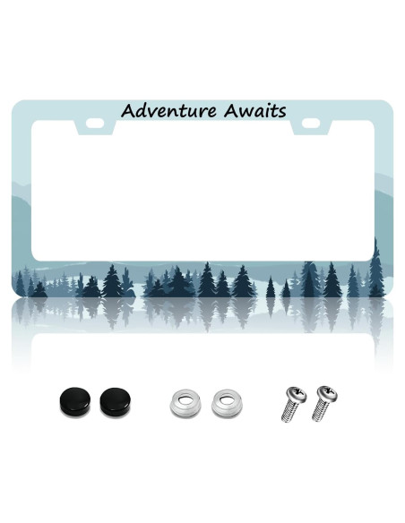 Marco de Placa de Licencia KDQEP LPF Acero Inoxidable 31.2x16 cm