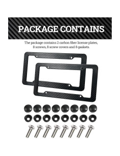 Marco de Placa de Licencia Fibra de Carbono Qziulr 2 Piezas 2