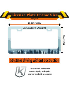Marco de Placa de Licencia KDQEP LPF Acero Inoxidable 31.2x16 cm 2
